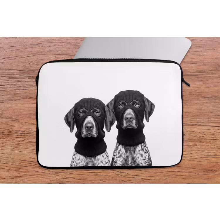 Laptophoes - Honden - Bivakmuts - Zwart - wit — 2