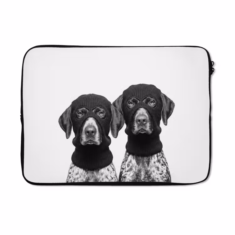 Laptophoes - Honden - Bivakmuts - Zwart - wit — 5