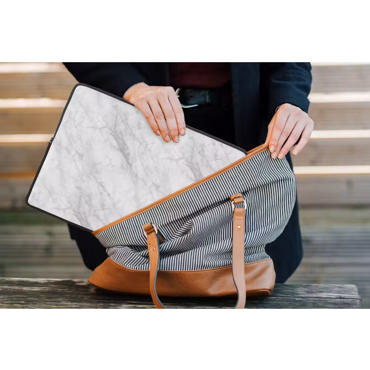 Laptophoes - Klassiek - Marmer - Grijs — 4