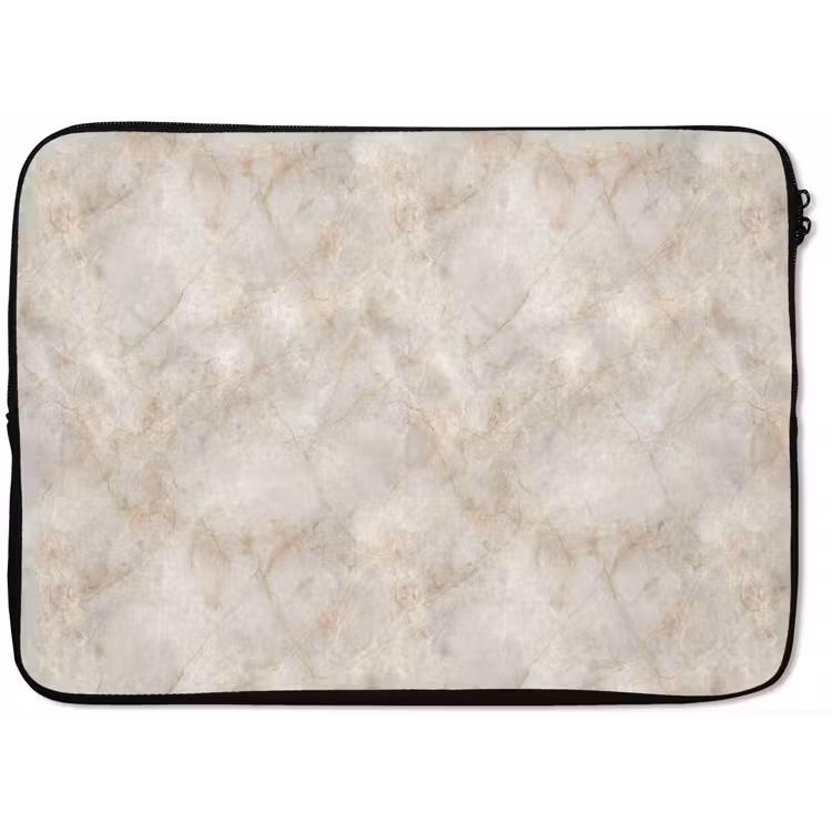 Laptophoes - Lichtbeige - Goudbruine Nerven - Marmer — 1