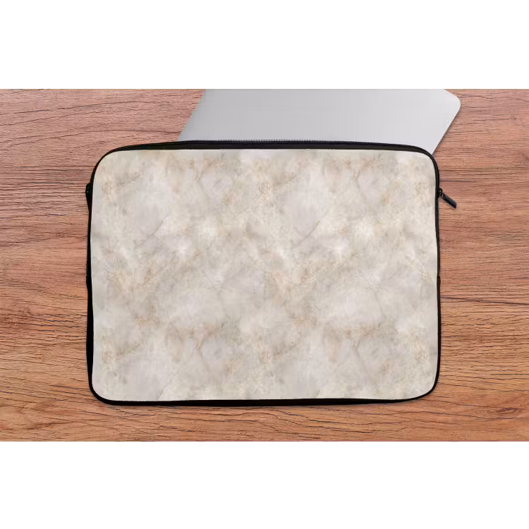 Laptophoes - Lichtbeige - Goudbruine Nerven - Marmer — 2
