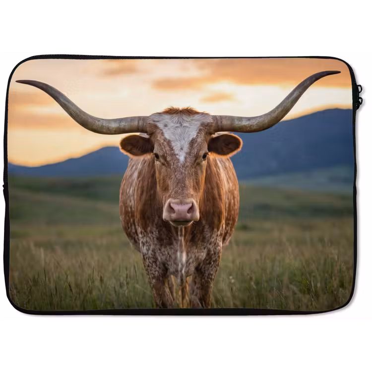 Laptophoes - Longhorn - Landschap - Zonsondergang — 1