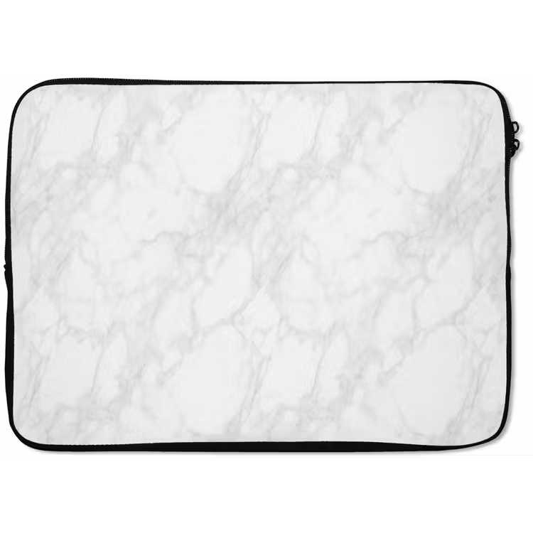Laptophoes - Minimalistisch - Wit - Grijze aders — 1