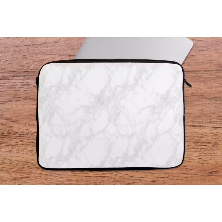 Laptophoes - Minimalistisch - Wit - Grijze aders — 2