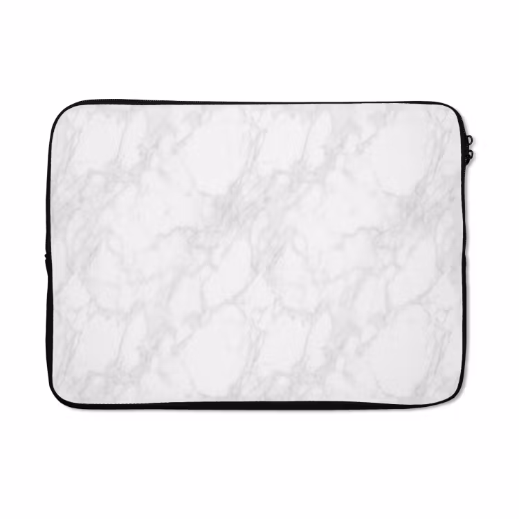 Laptophoes - Minimalistisch - Wit - Grijze aders — 5