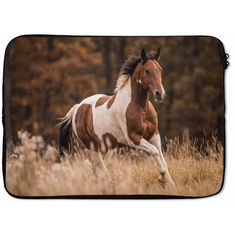 Laptophoes - Paard - Bruin - Gras — 1