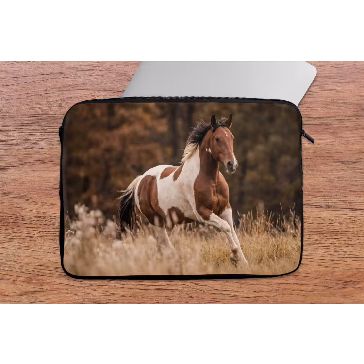 Laptophoes - Paard - Bruin - Gras — 2