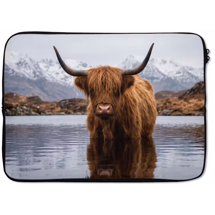 Laptophoes - Schotse hooglander - Bruin - Water — 1