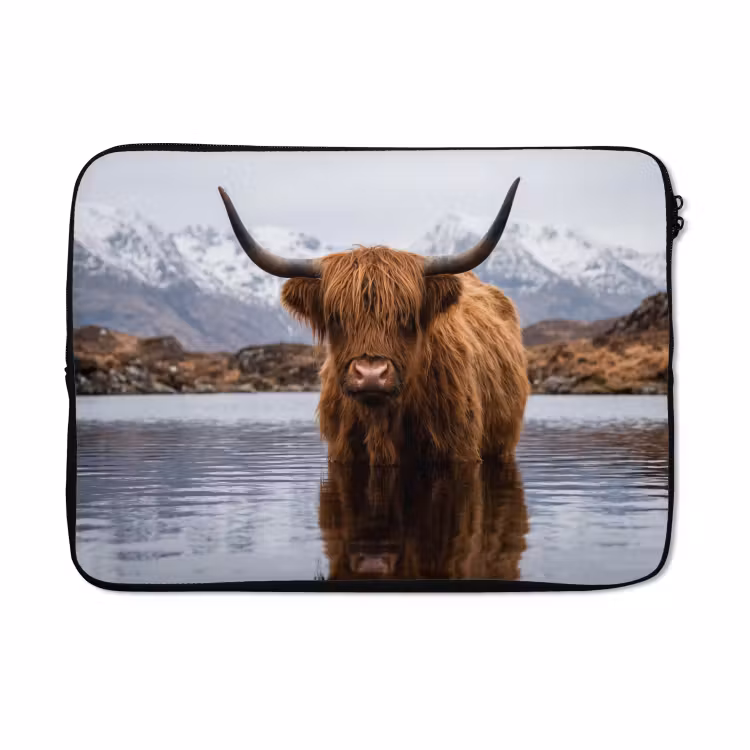 Laptophoes - Schotse hooglander - Bruin - Water — 5