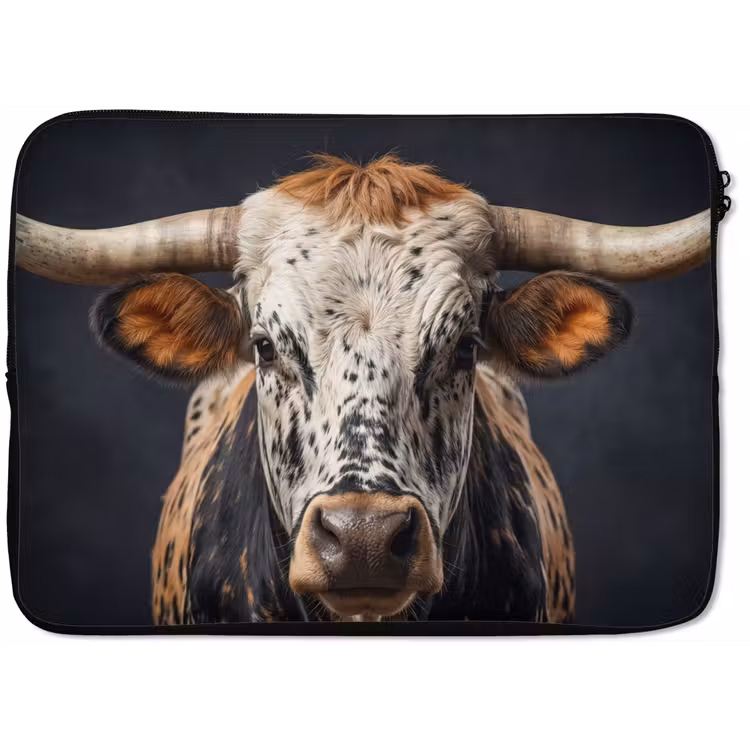 Laptophoes - Stier - Kleurrijk - Hoorns — 1