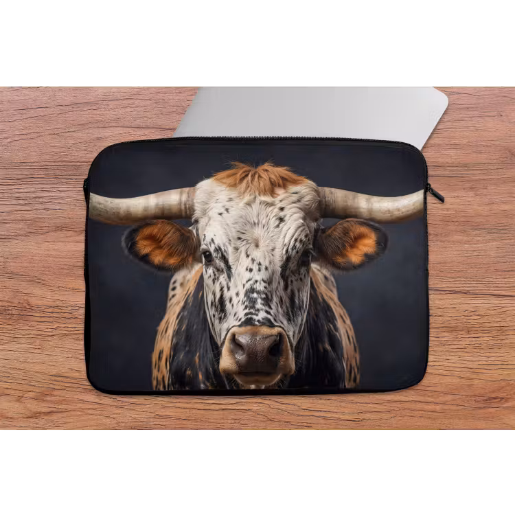 Laptophoes - Stier - Kleurrijk - Hoorns — 2
