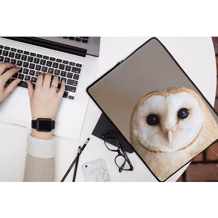 Laptophoes - Uil - Bruin - Wit — 3