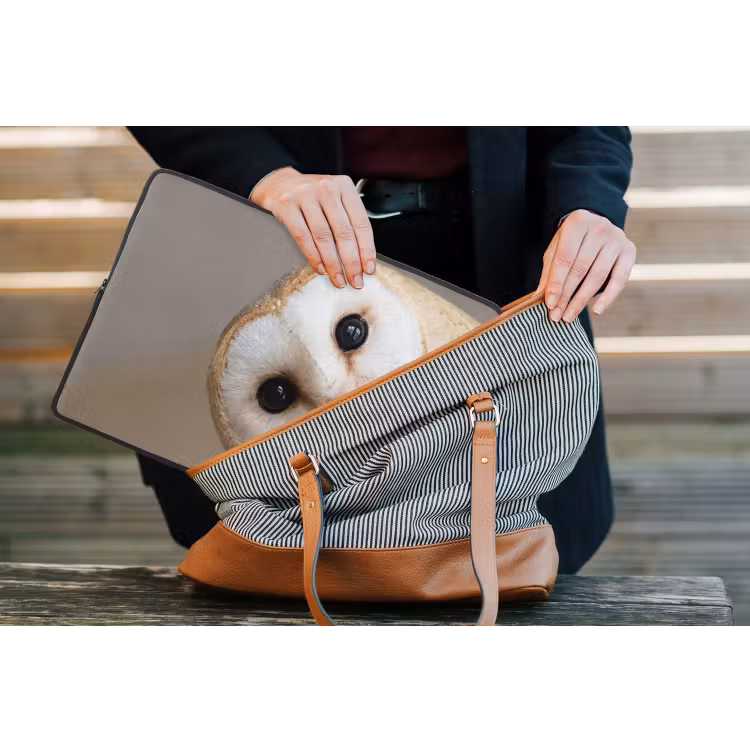 Laptophoes - Uil - Bruin - Wit — 4