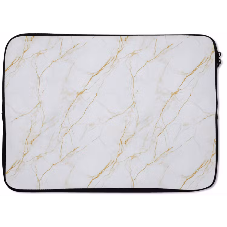 Laptophoes - Wit - Marmer - Goud - Luxueus — 1