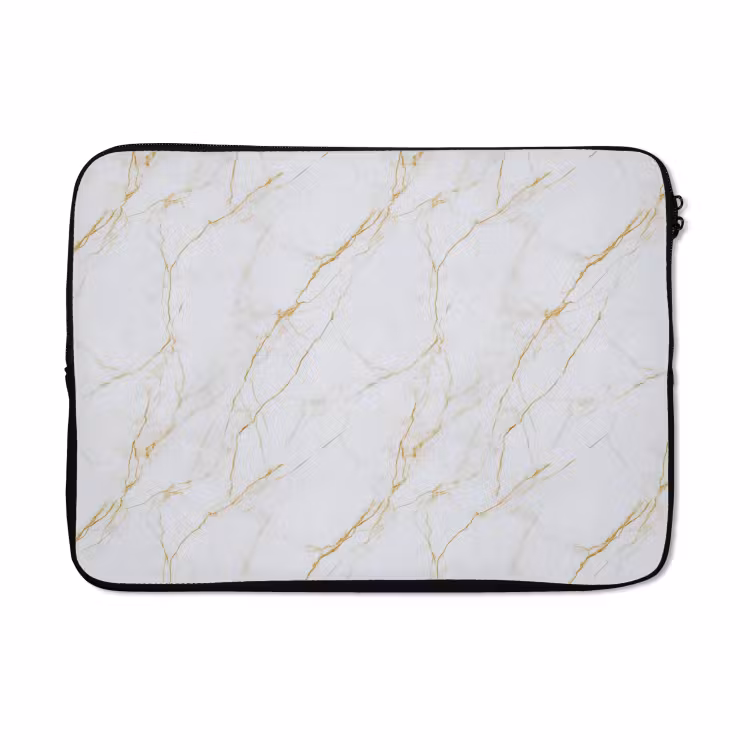 Laptophoes - Wit - Marmer - Goud - Luxueus — 5