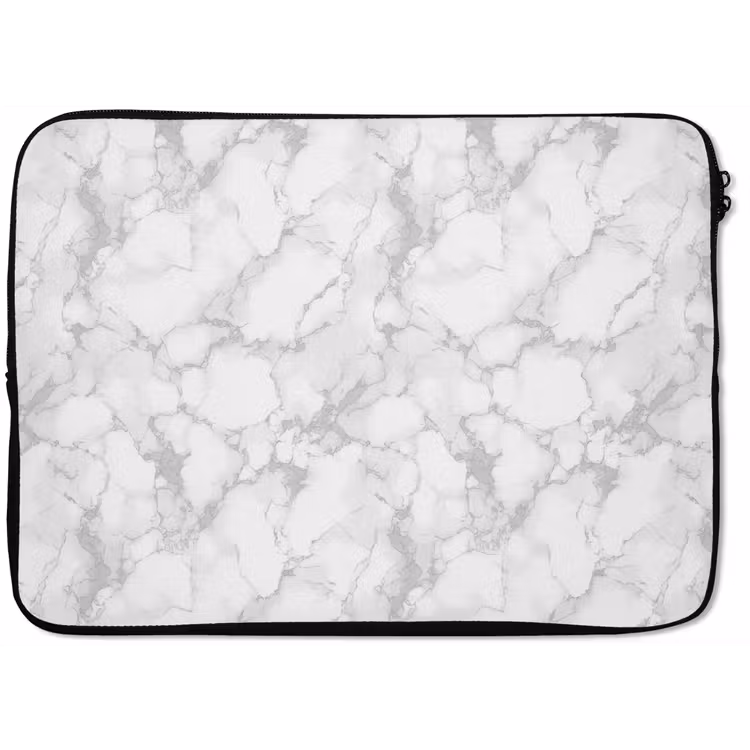 Laptophoes - Wit - Marmer - Grijs — 1