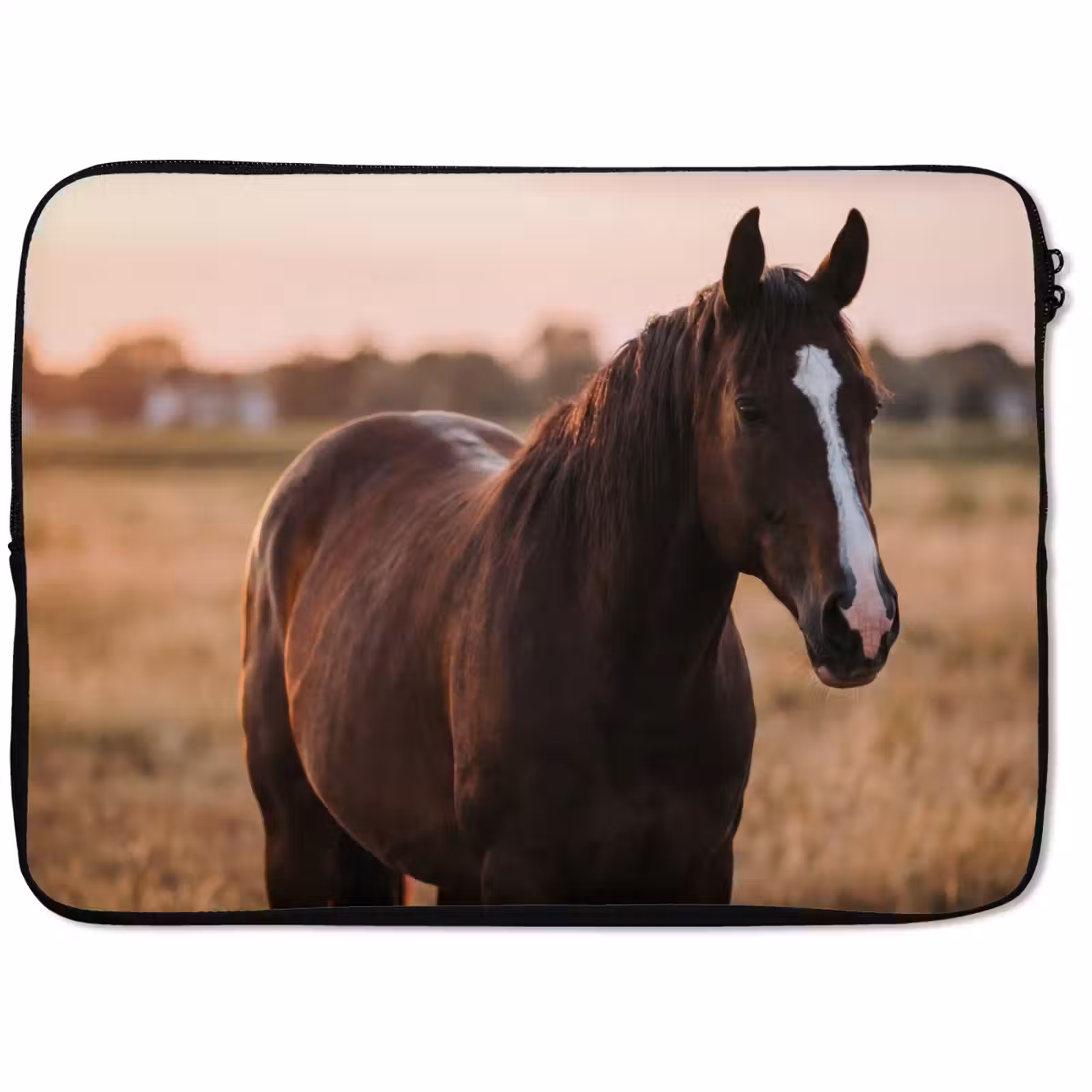 Laptophoes - Paard - Zonsondergang - Bruin — 1