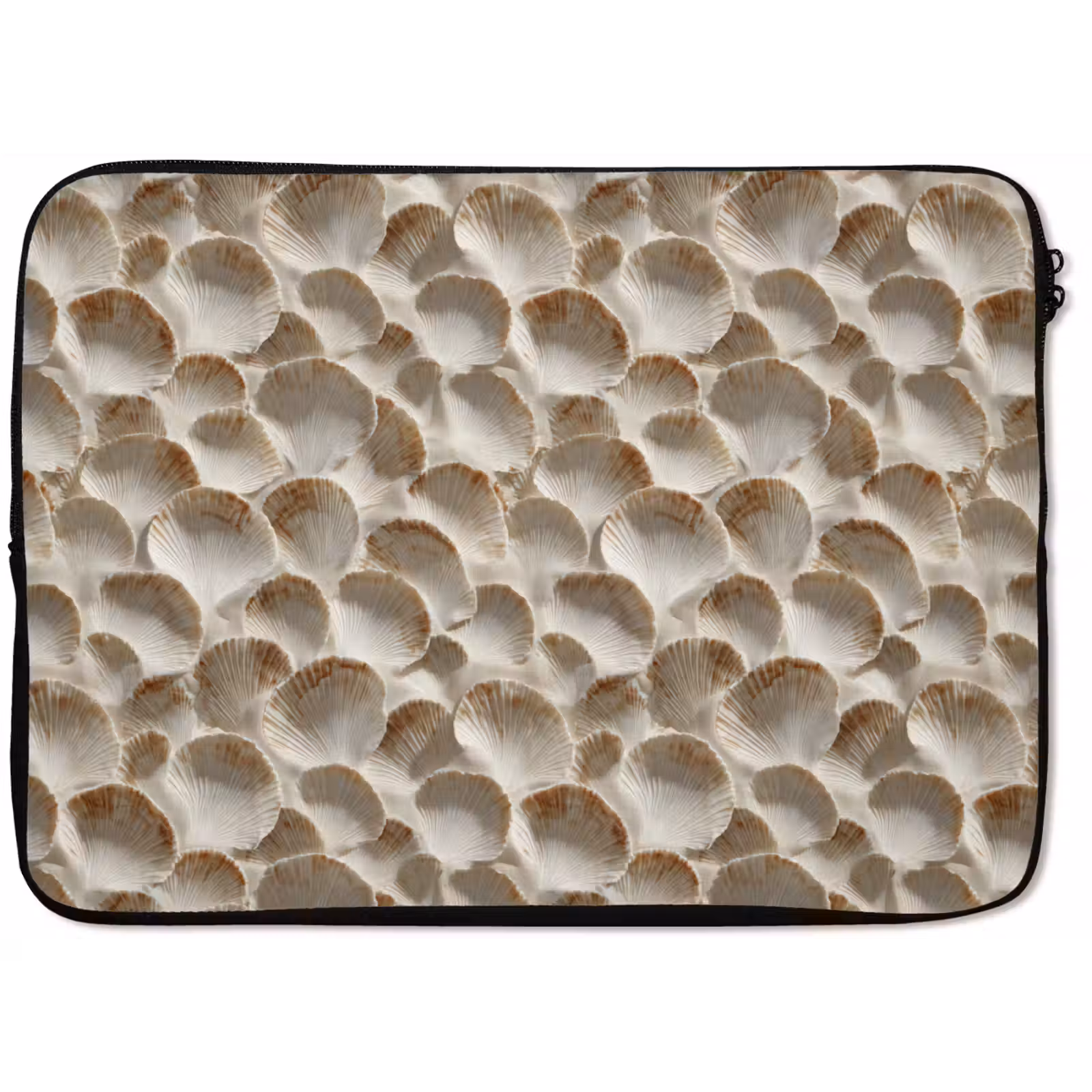 Laptophoes - Schelpen - Waaiervorm - Wit — 1