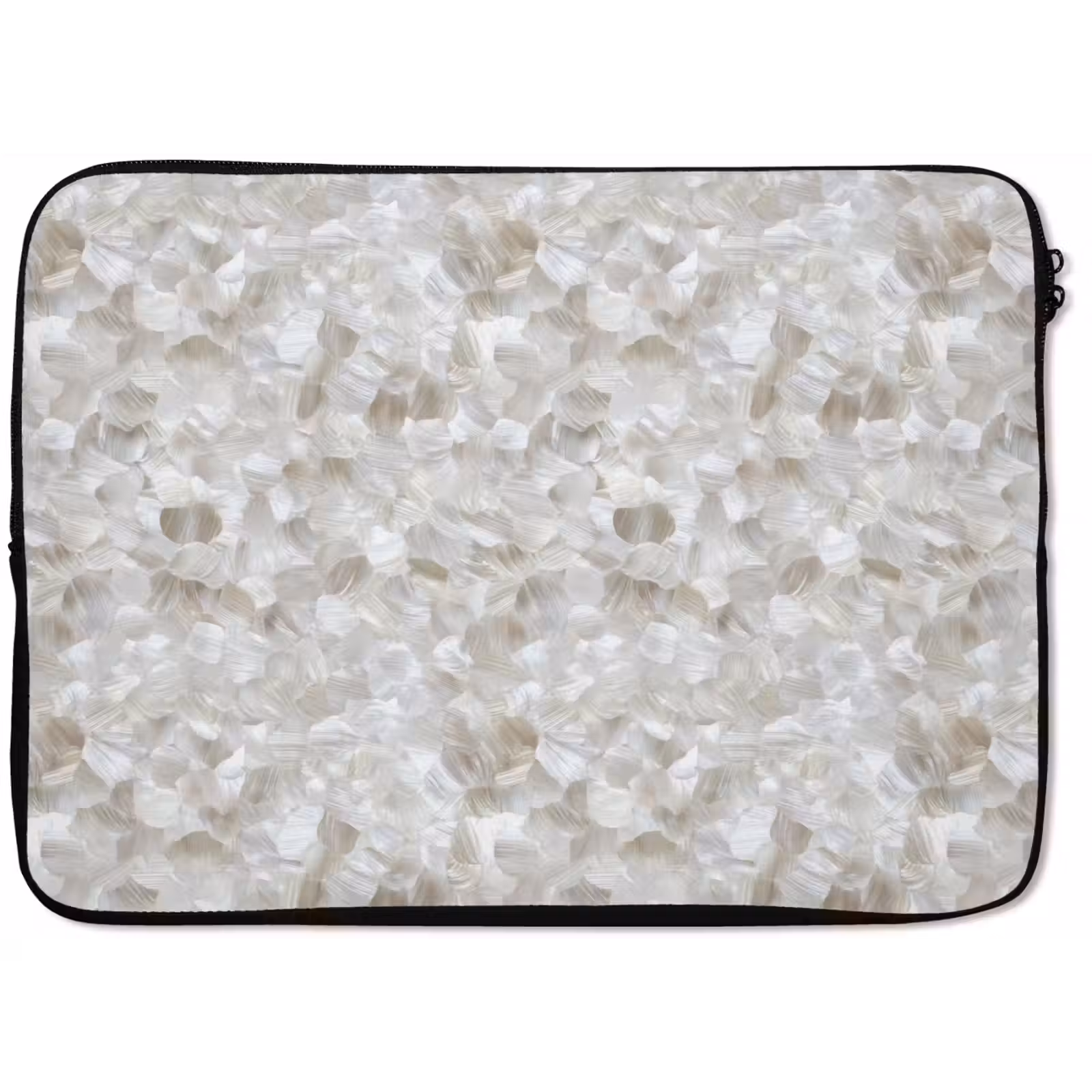 Laptophoes - Wit - Penseelstreken - Reliëfeffect — 1