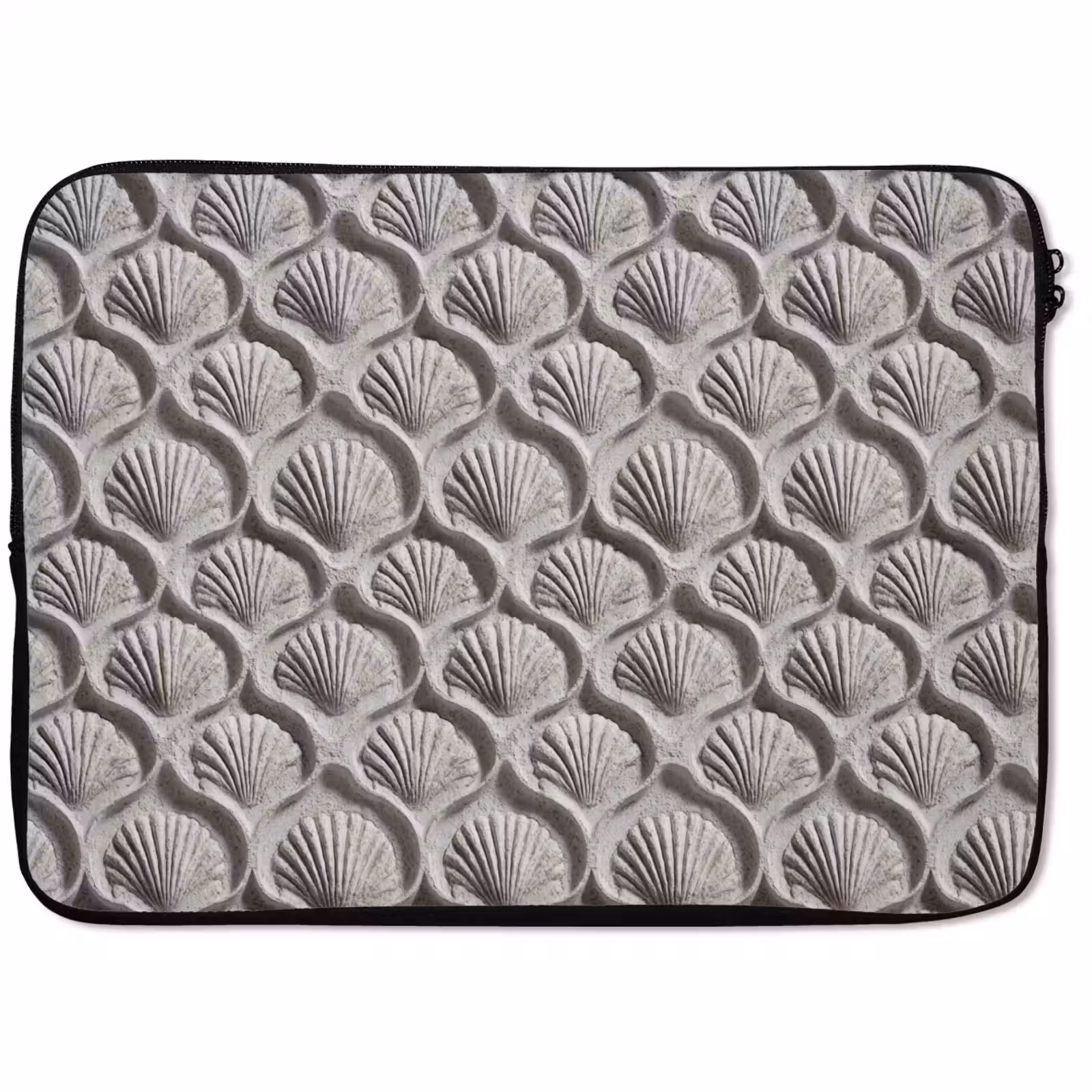 Laptophoes - Zand - Schelpenvorm - Grijs — 1