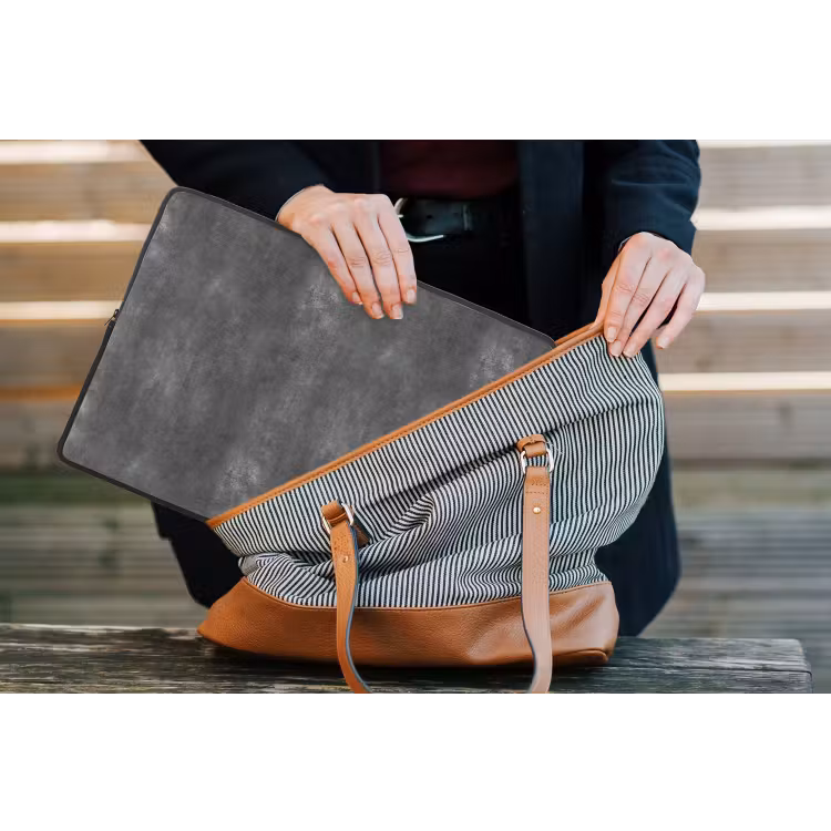 Laptophoes - Donkergrijs - Ruw - Beton — 4