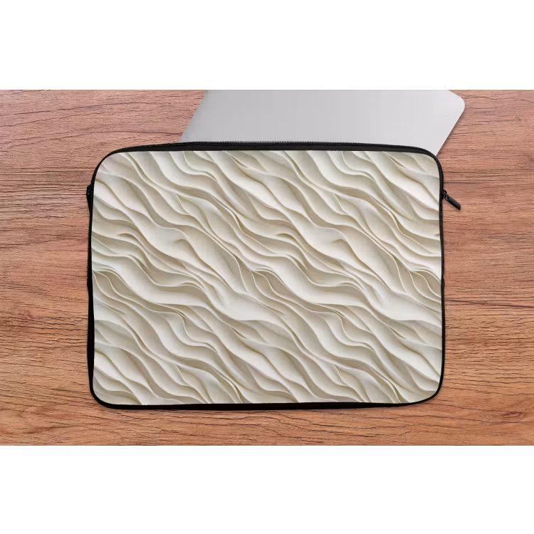 Laptophoes - Golven - Wit - Minimalistisch — 2