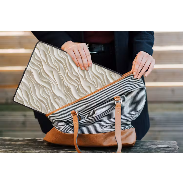 Laptophoes - Golven - Wit - Minimalistisch — 4