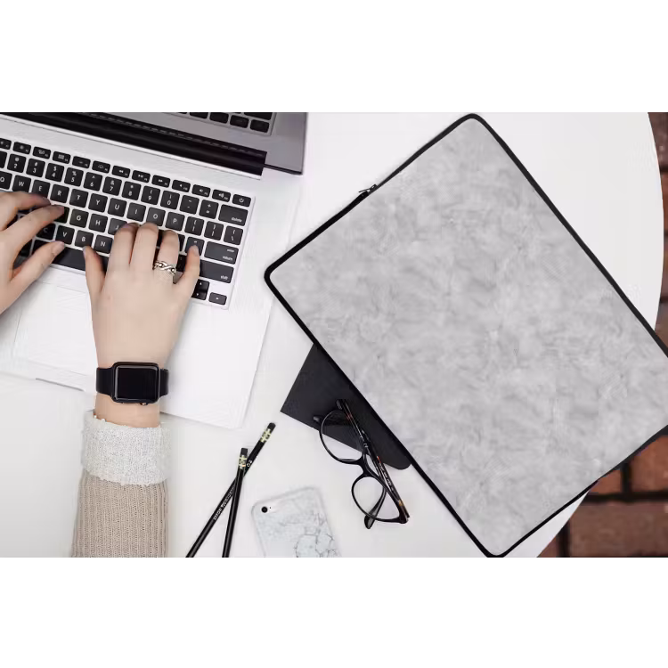 Laptophoes - Grijs - Marmer - Mat — 3