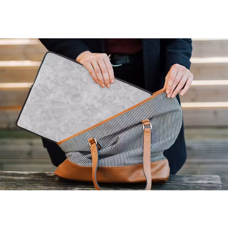 Laptophoes - Grijs - Marmer - Mat — 4