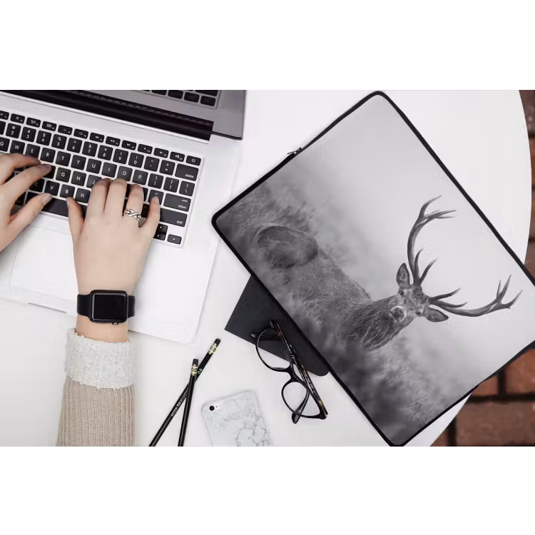 Laptophoes - Hert - Mistig - Zwart - Wit — 3