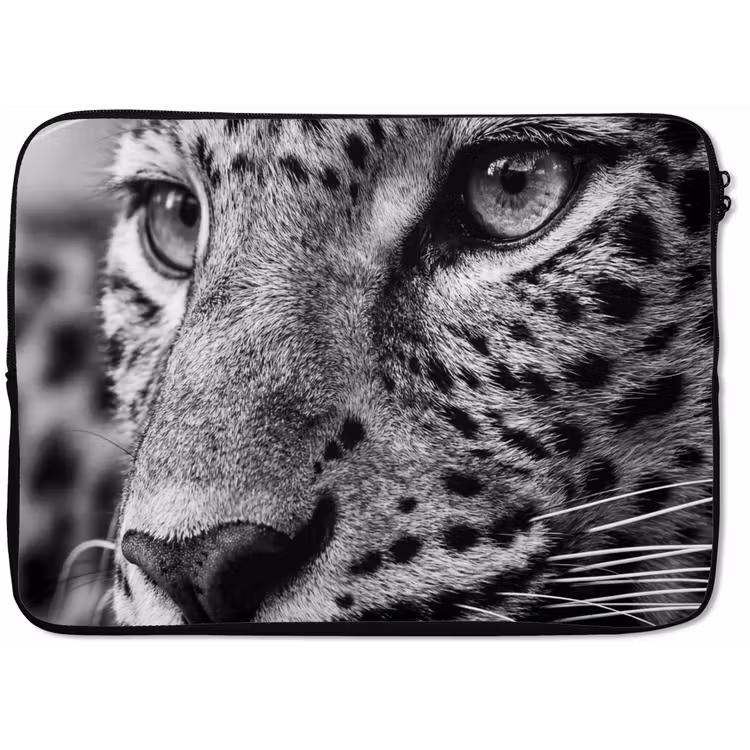 Laptophoes - Luipaard - Zwart - Wit - Oog — 1