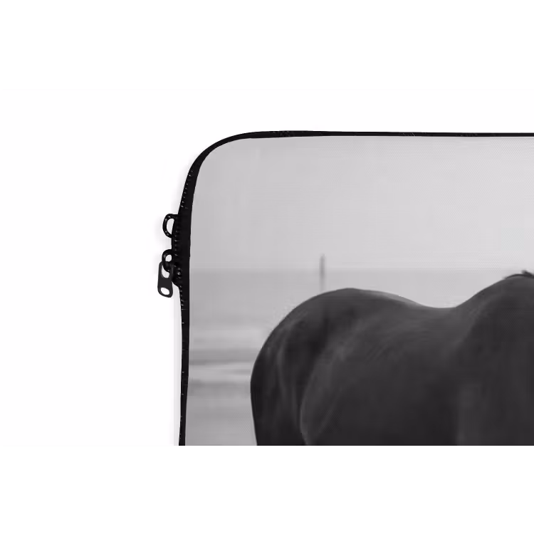 Laptophoes - Paard - Auto - Zwart - Wit — 6