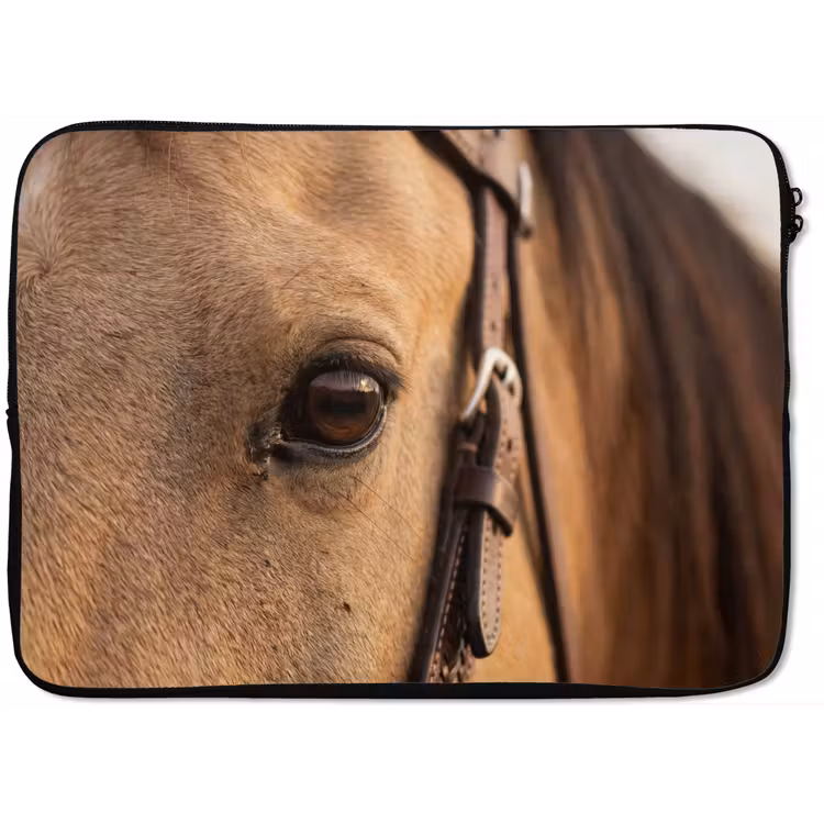 Laptophoes - Paard - Oog - Bruin — 1