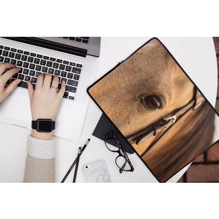 Laptophoes - Paard - Oog - Bruin — 3