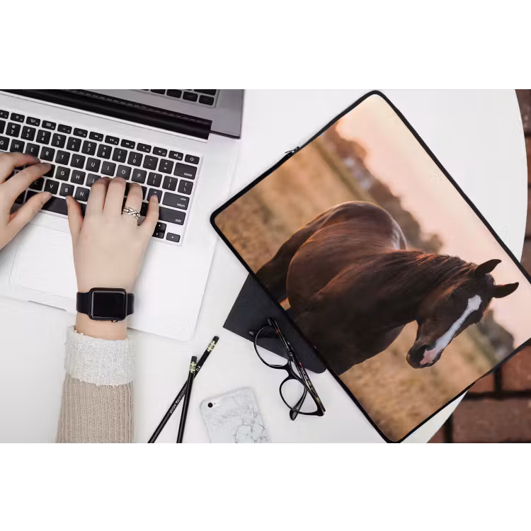 Laptophoes - Paard - Zonsondergang - Bruin — 3
