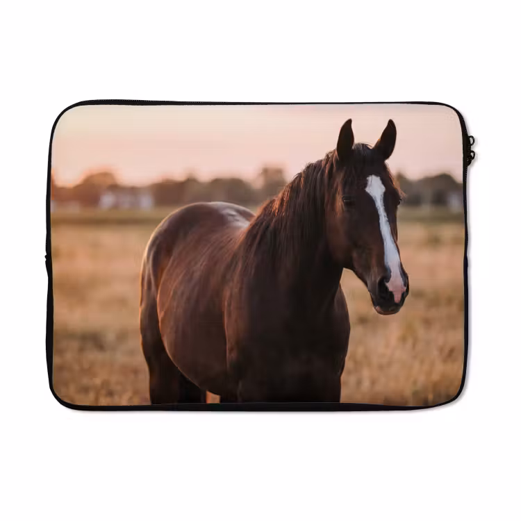 Laptophoes - Paard - Zonsondergang - Bruin — 5