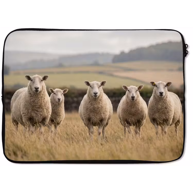 Laptophoes - Schapen - Weidenlandschap - Heuvels — 1