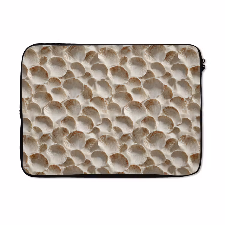 Laptophoes - Schelpen - Waaiervorm - Wit — 5
