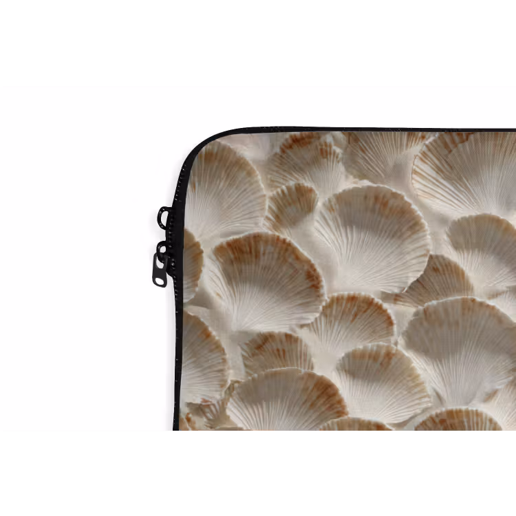 Laptophoes - Schelpen - Waaiervorm - Wit — 6