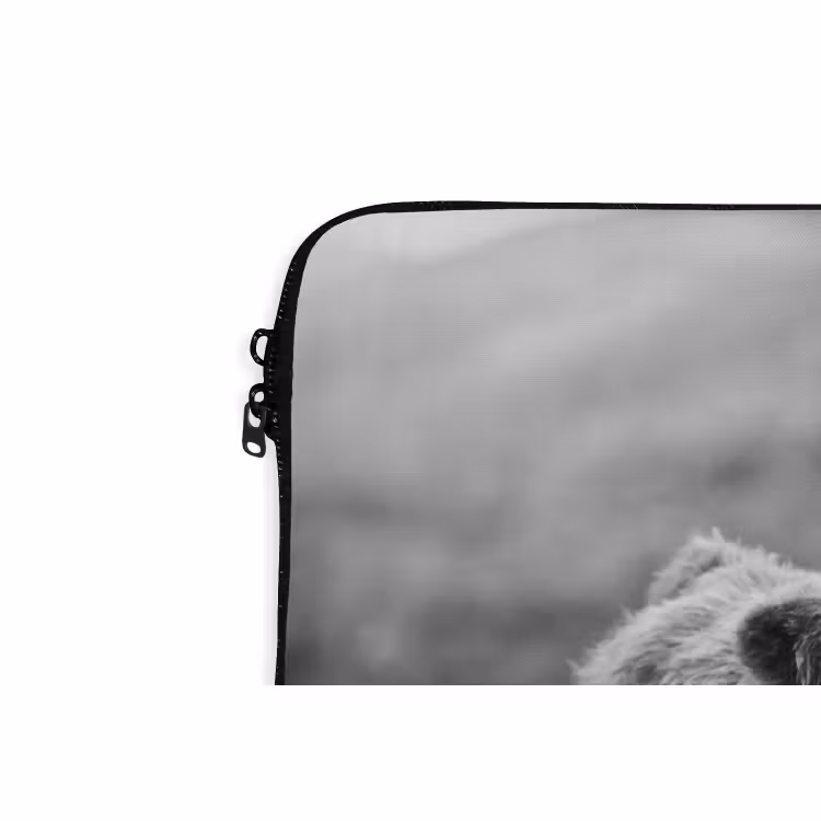 Laptophoes - Schotse hooglander - Kalf - Zwart - Wit — 6