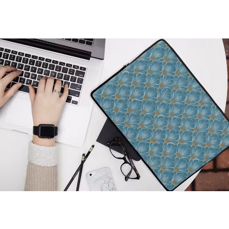 Laptophoes - Symmetrisch - Patroon - Blauw — 3