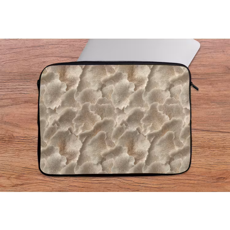 Laptophoes - Waaierstructuren - Beige - Vezeltextuur — 2