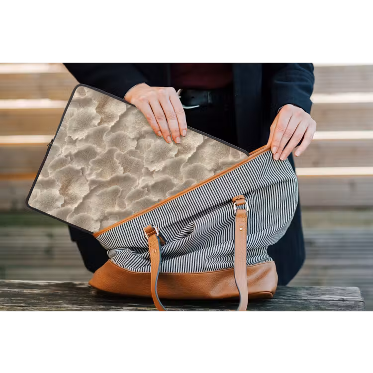 Laptophoes - Waaierstructuren - Beige - Vezeltextuur — 4