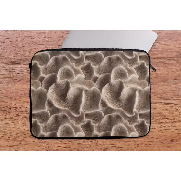 Laptophoes - Waaiervorm - Beige - Vezel textuur — 2