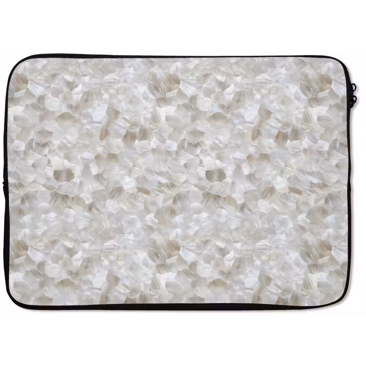 Laptophoes - Wit - Penseelstreken - Reliëfeffect — 1