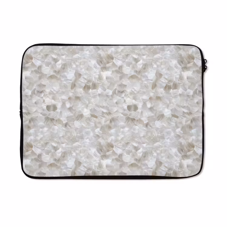 Laptophoes - Wit - Penseelstreken - Reliëfeffect — 5