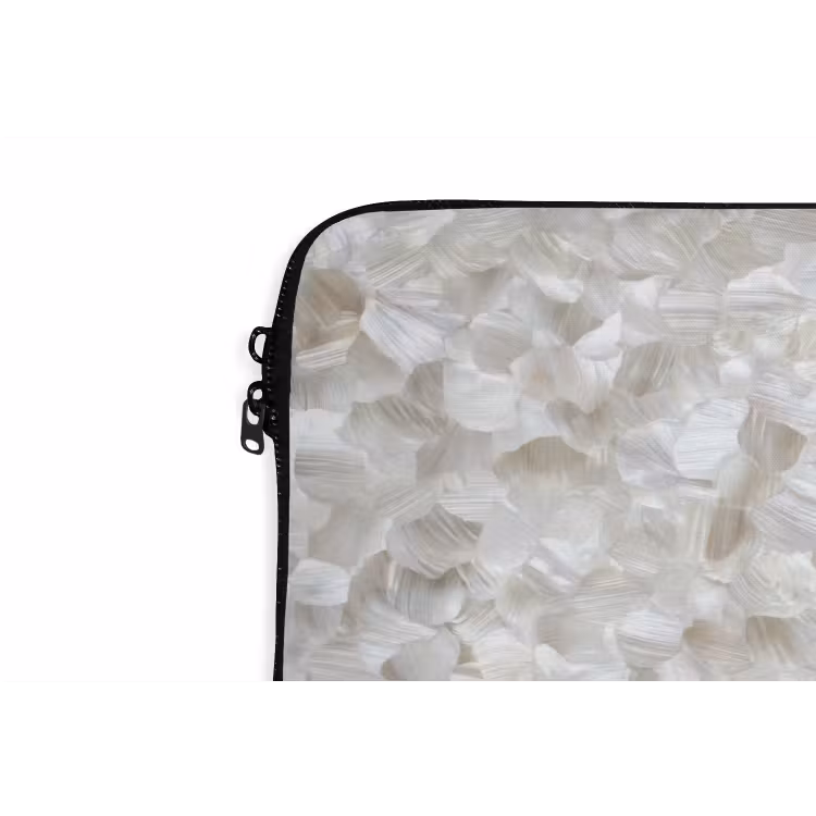 Laptophoes - Wit - Penseelstreken - Reliëfeffect — 6