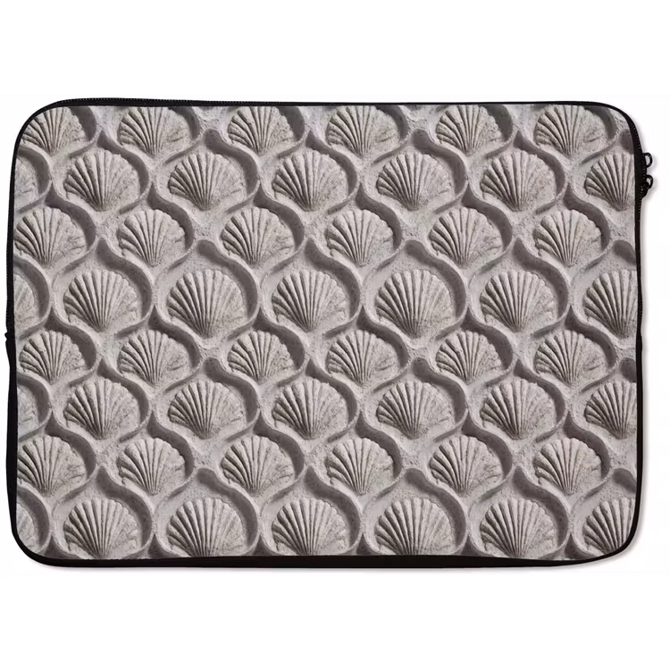 Laptophoes - Zand - Schelpenvorm - Grijs — 1