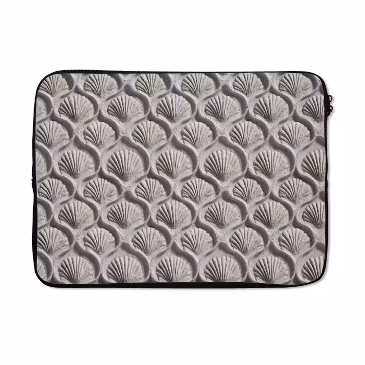 Laptophoes - Zand - Schelpenvorm - Grijs — 5