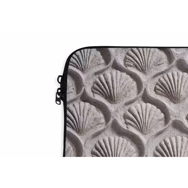 Laptophoes - Zand - Schelpenvorm - Grijs — 6